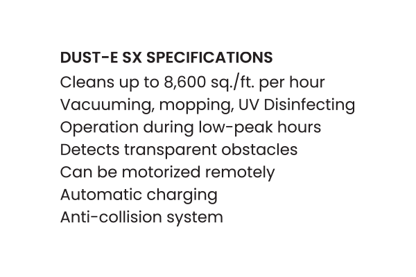 SKYLARK food service robot description and specifications